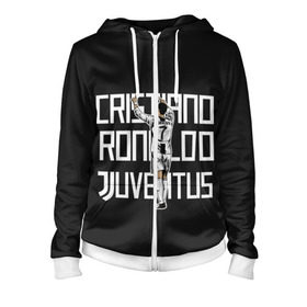 Женская толстовка 3D на молнии с принтом Cristiano Ronaldo. Juventus в Курске, 100% полиэстер | длина до линии бедра, манжеты и пояс оформлены мягкой тканевой резинкой, двухслойный капюшон со шнурком для регулировки, спереди молния, по бокам два кармана | 7 | champion | cr7 | cristiano | footballer | forward | juventus | portugal | ronaldo | крис | криштиану | португалия | реал | рон | роналду | ронни | форвард | футболист | чемпион | ювентус