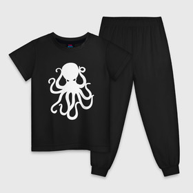 Детская пижама хлопок с принтом Осьминог в Курске, 100% хлопок |  брюки и футболка прямого кроя, без карманов, на брюках мягкая резинка на поясе и по низу штанин
 | mark hoppus | octopus | марк хоппус | осьминог
