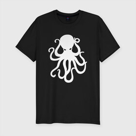 Мужская футболка премиум с принтом Осьминог в Курске, 92% хлопок, 8% лайкра | приталенный силуэт, круглый вырез ворота, длина до линии бедра, короткий рукав | mark hoppus | octopus | марк хоппус | осьминог