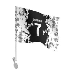 Флаг для автомобиля с принтом RONALDO JUVE SPORT в Курске, 100% полиэстер | Размер: 30*21 см | cr7 | fc | football | ronaldo | sport | криштиану роналду | роналдо | фк | форма | футбольный клуб | ювентус