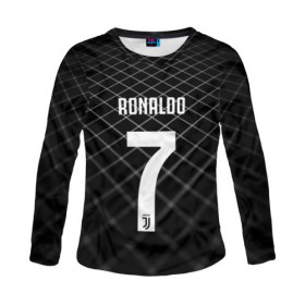 Женский лонгслив 3D с принтом RONALDO JUVE SPORT в Курске, 100% полиэстер | длинные рукава, круглый вырез горловины, полуприлегающий силуэт | cr7 | fc | клуб | криштиану роналду | роналдо | фк | ювентус