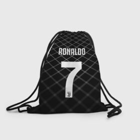 Рюкзак-мешок 3D с принтом RONALDO JUVE SPORT в Курске, 100% полиэстер | плотность ткани — 200 г/м2, размер — 35 х 45 см; лямки — толстые шнурки, застежка на шнуровке, без карманов и подкладки | cr7 | fc | клуб | криштиану роналду | роналдо | фк | ювентус