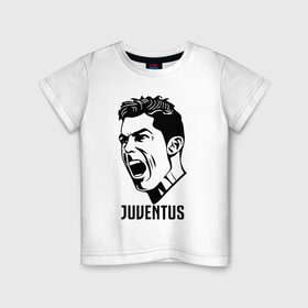 Детская футболка хлопок с принтом RONALDO JUVE SPORT в Курске, 100% хлопок | круглый вырез горловины, полуприлегающий силуэт, длина до линии бедер | Тематика изображения на принте: 