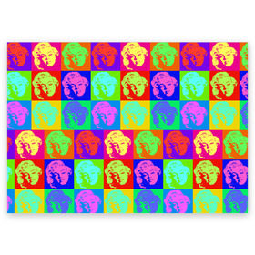 Поздравительная открытка с принтом pop-art Marilyn Monroe в Курске, 100% бумага | плотность бумаги 280 г/м2, матовая, на обратной стороне линовка и место для марки
 | Тематика изображения на принте: marilyn monroe | pop art | мэрилин монро | поп арт
