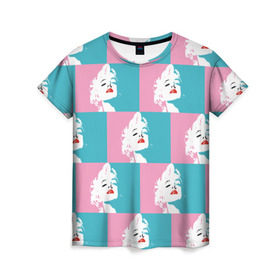 Женская футболка 3D с принтом Marilyn Monroe в Курске, 100% полиэфир ( синтетическое хлопкоподобное полотно) | прямой крой, круглый вырез горловины, длина до линии бедер | marilyn monroe | pop art | мэрилин монро | поп арт