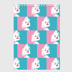 Скетчбук с принтом Marilyn Monroe в Курске, 100% бумага
 | 48 листов, плотность листов — 100 г/м2, плотность картонной обложки — 250 г/м2. Листы скреплены сверху удобной пружинной спиралью | Тематика изображения на принте: marilyn monroe | pop art | мэрилин монро | поп арт