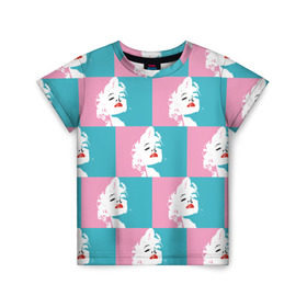 Детская футболка 3D с принтом Marilyn Monroe в Курске, 100% гипоаллергенный полиэфир | прямой крой, круглый вырез горловины, длина до линии бедер, чуть спущенное плечо, ткань немного тянется | marilyn monroe | pop art | мэрилин монро | поп арт