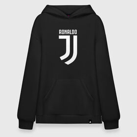 Худи SuperOversize хлопок с принтом RONALDO JUVE SPORT в Курске, 70% хлопок, 30% полиэстер, мягкий начес внутри | карман-кенгуру, эластичная резинка на манжетах и по нижней кромке, двухслойный капюшон
 | cr7 | fc | клуб | криштиану роналду | роналдо | фк | ювентус