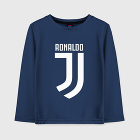 Детский лонгслив хлопок с принтом RONALDO JUVE SPORT в Курске, 100% хлопок | круглый вырез горловины, полуприлегающий силуэт, длина до линии бедер | cr7 | fc | клуб | криштиану роналду | роналдо | фк | ювентус