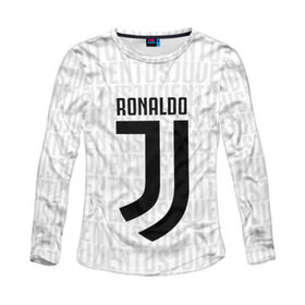 Женский лонгслив 3D с принтом RONALDO JUVE SPORT в Курске, 100% полиэстер | длинные рукава, круглый вырез горловины, полуприлегающий силуэт | 