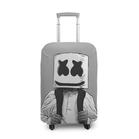 Чехол для чемодана 3D с принтом Electronic music в Курске, 86% полиэфир, 14% спандекс | двустороннее нанесение принта, прорези для ручек и колес | electronic music | marshmello | маршмеллоу | электронная музыка