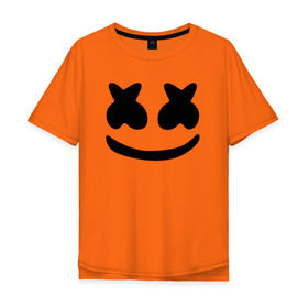Мужская футболка хлопок Oversize с принтом Маршмеллоу в Курске, 100% хлопок | свободный крой, круглый ворот, “спинка” длиннее передней части | electronic music | marshmello | маршмеллоу | электронная музыка