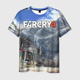 Мужская футболка 3D с принтом Far Cry 4 в Курске, 100% полиэфир | прямой крой, круглый вырез горловины, длина до линии бедер | action | far cry 4 | армия | гималаи | гирокоптер | мин | мир | открытый | франшиза | ховеркрафт | шутер