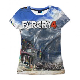 Женская футболка 3D с принтом Far Cry 4 в Курске, 100% полиэфир ( синтетическое хлопкоподобное полотно) | прямой крой, круглый вырез горловины, длина до линии бедер | action | far cry 4 | армия | гималаи | гирокоптер | мин | мир | открытый | франшиза | ховеркрафт | шутер