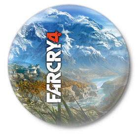 Значок с принтом Far Cry 4 в Курске,  металл | круглая форма, металлическая застежка в виде булавки | action | far cry 4 | армия | гималаи | гирокоптер | мин | мир | открытый | франшиза | ховеркрафт | шутер