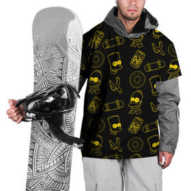 Накидка на куртку 3D с принтом Барт и Гомер в Курске, 100% полиэстер |  | Тематика изображения на принте: duff | simpsons |  bart |  homer  | барт | гомер | дафф | доска | коллаж | пончик | рогатка | симпсоны | скейт | скейты
