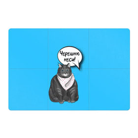 Магнитный плакат 3Х2 с принтом Толстый кот в Курске, Полимерный материал с магнитным слоем | 6 деталей размером 9*9 см | еда | кот | кушать | мем | черешня