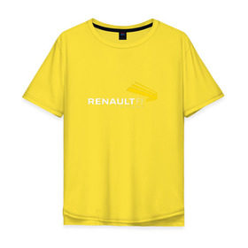 Мужская футболка хлопок Oversize с принтом renault в Курске, 100% хлопок | свободный крой, круглый ворот, “спинка” длиннее передней части | f 1 | formula 1 | ф 1 | формула 1