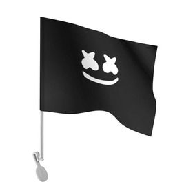 Флаг для автомобиля с принтом Marshmello black в Курске, 100% полиэстер | Размер: 30*21 см | dj | dj marshmello | marshmello | клуб | клубная музыка | музыка
