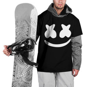 Накидка на куртку 3D с принтом Marshmello black в Курске, 100% полиэстер |  | dj | dj marshmello | marshmello | клуб | клубная музыка | музыка