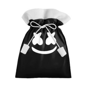 Подарочный 3D мешок с принтом Marshmello black в Курске, 100% полиэстер | Размер: 29*39 см | dj | dj marshmello | marshmello | клуб | клубная музыка | музыка