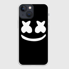 Чехол для iPhone 13 mini с принтом Marshmello black в Курске,  |  | dj | dj marshmello | marshmello | клуб | клубная музыка | музыка