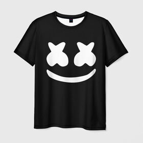 Мужская футболка 3D с принтом Marshmello black в Курске, 100% полиэфир | прямой крой, круглый вырез горловины, длина до линии бедер | Тематика изображения на принте: dj | dj marshmello | marshmello | клуб | клубная музыка | музыка