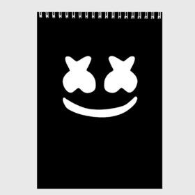 Скетчбук с принтом Marshmello black в Курске, 100% бумага
 | 48 листов, плотность листов — 100 г/м2, плотность картонной обложки — 250 г/м2. Листы скреплены сверху удобной пружинной спиралью | dj | dj marshmello | marshmello | клуб | клубная музыка | музыка