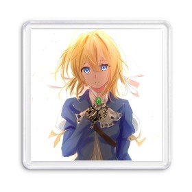 Магнит 55*55 с принтом Violet Evergarden 20 в Курске, Пластик | Размер: 65*65 мм; Размер печати: 55*55 мм | Тематика изображения на принте: 