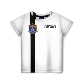 Детская футболка 3D с принтом NASA в Курске, 100% гипоаллергенный полиэфир | прямой крой, круглый вырез горловины, длина до линии бедер, чуть спущенное плечо, ткань немного тянется | shuttle | space | аполлон | галактика | джемини | космонав | космос | наса | скайлэб | сша | шаттл nasa