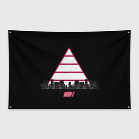 Флаг-баннер с принтом Triangle в Курске, 100% полиэстер | размер 67 х 109 см, плотность ткани — 95 г/м2; по краям флага есть четыре люверса для крепления | rickey f | рики ф | рики эф