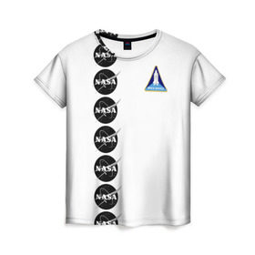 Женская футболка 3D с принтом NASA в Курске, 100% полиэфир ( синтетическое хлопкоподобное полотно) | прямой крой, круглый вырез горловины, длина до линии бедер | shuttle | space | аполлон | галактика | джемини | космонав | космос | наса | скайлэб | сша | шаттл nasa