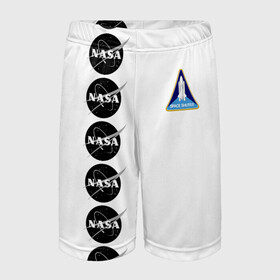 Детские спортивные шорты 3D с принтом NASA в Курске,  100% полиэстер
 | пояс оформлен широкой мягкой резинкой, ткань тянется
 | shuttle | space | аполлон | галактика | джемини | космонав | космос | наса | скайлэб | сша | шаттл nasa