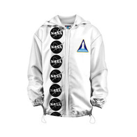 Детская куртка 3D с принтом NASA в Курске, 100% полиэстер | застежка — молния, подол и капюшон оформлены резинкой с фиксаторами, по бокам — два кармана без застежек, один потайной карман на груди, плотность верхнего слоя — 90 г/м2; плотность флисового подклада — 260 г/м2 | Тематика изображения на принте: shuttle | space | аполлон | галактика | джемини | космонав | космос | наса | скайлэб | сша | шаттл nasa