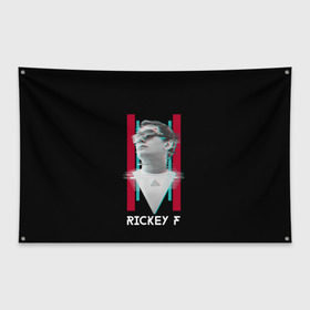 Флаг-баннер с принтом Rickey F Glitch в Курске, 100% полиэстер | размер 67 х 109 см, плотность ткани — 95 г/м2; по краям флага есть четыре люверса для крепления | rickey f | рики ф | рики эф