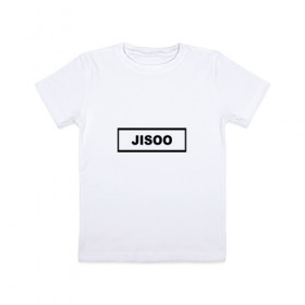 Детская футболка хлопок с принтом BlackPink Jisoo в Курске, 100% хлопок | круглый вырез горловины, полуприлегающий силуэт, длина до линии бедер | black  pink | blackpink | jennie | jisoo | k pop | lalisa | группа | к поп | корейская группа | розовый | черный
