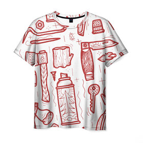 Мужская футболка 3D с принтом Инструменты в Курске, 100% полиэфир | прямой крой, круглый вырез горловины, длина до линии бедер | old school | taknado | urban | граффити | илюстратор | сибирь | стрит арт | тату