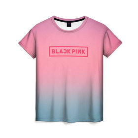 Женская футболка 3D с принтом BlackPink в Курске, 100% полиэфир ( синтетическое хлопкоподобное полотно) | прямой крой, круглый вырез горловины, длина до линии бедер | black  pink | blackpink | flowers | jennie | jisoo | k pop | lalisa | sakura | группа | к поп | корейская группа | растения | розовый | сакура | цветы | черный