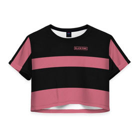 Женская футболка 3D укороченная с принтом BlackPink 96 JENNIE в Курске, 100% полиэстер | круглая горловина, длина футболки до линии талии, рукава с отворотами | 96 jennie | black  pink | blackpink | jennie | jisoo | k pop | lalisa | группа | к поп | корейская группа | розовый | черный