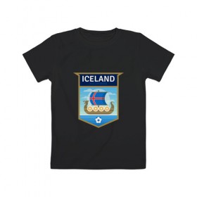 Детская футболка хлопок с принтом Футбол - Исландия в Курске, 100% хлопок | круглый вырез горловины, полуприлегающий силуэт, длина до линии бедер | football | iceland | sport | викинг | гол | игрок | исландия | мяч | сборная | спорт | топор | тренер | футбол | чемпион | чемпионат
