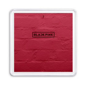 Магнит 55*55 с принтом BlackPink wall в Курске, Пластик | Размер: 65*65 мм; Размер печати: 55*55 мм | Тематика изображения на принте: black  pink | blackpink | jennie | jisoo | k pop | lalisa | группа | к поп | корейская группа | розовый | черный
