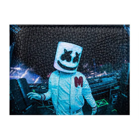 Обложка для студенческого билета с принтом MARSHMELLO в Курске, натуральная кожа | Размер: 11*8 см; Печать на всей внешней стороне | dj | marshmello | usa | америка | клубная музыка | маршмелло | музыка | музыкант