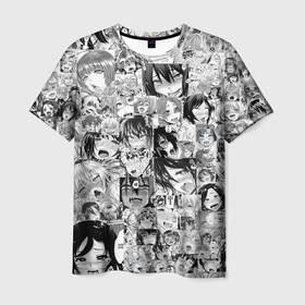 Мужская футболка 3D с принтом AHEGAO в Курске, 100% полиэфир | прямой крой, круглый вырез горловины, длина до линии бедер | ahegao | kawai | kowai | oppai | otaku | senpai | sugoi | waifu | yandere | ахегао | ковай | отаку | сенпай | яндере
