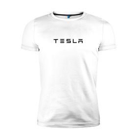 Мужская футболка премиум с принтом Tesla в Курске, 92% хлопок, 8% лайкра | приталенный силуэт, круглый вырез ворота, длина до линии бедра, короткий рукав | elon | mask | musk | илон маск | маск | тесла