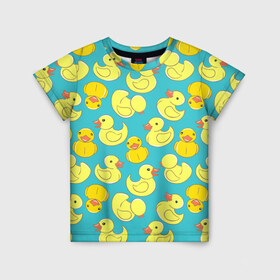 Детская футболка 3D с принтом Duck в Курске, 100% гипоаллергенный полиэфир | прямой крой, круглый вырез горловины, длина до линии бедер, чуть спущенное плечо, ткань немного тянется | duck | duckling | утенок | утка