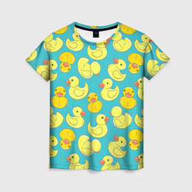 Женская футболка 3D с принтом Duck в Курске, 100% полиэфир ( синтетическое хлопкоподобное полотно) | прямой крой, круглый вырез горловины, длина до линии бедер | duck | duckling | утенок | утка