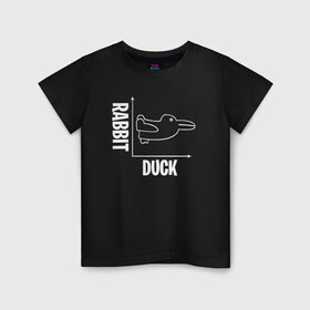 Детская футболка хлопок с принтом Геометрия в Курске, 100% хлопок | круглый вырез горловины, полуприлегающий силуэт, длина до линии бедер | duck | duckling | заяц | математика | мем | утенок | утка
