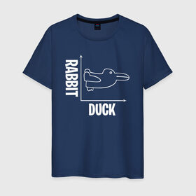 Мужская футболка хлопок с принтом Геометрия в Курске, 100% хлопок | прямой крой, круглый вырез горловины, длина до линии бедер, слегка спущенное плечо. | duck | duckling | заяц | математика | мем | утенок | утка
