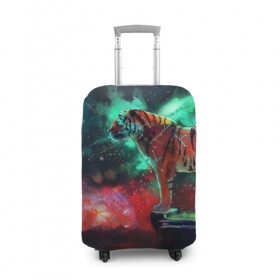 Чехол для чемодана 3D с принтом Мистик в Курске, 86% полиэфир, 14% спандекс | двустороннее нанесение принта, прорези для ручек и колес | cat | tiger | кот | тигр