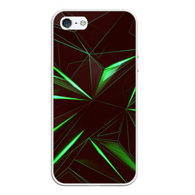 Чехол для iPhone 5/5S матовый с принтом STRIPES GREEN 3D в Курске, Силикон | Область печати: задняя сторона чехла, без боковых панелей | abstract | geometry | абстракция | геометрия | градиент | линии